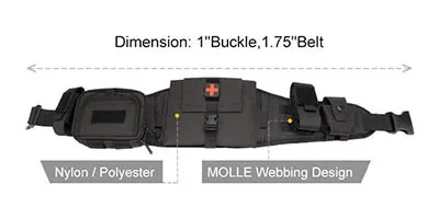 Тактический ремень JD-B-107 с системой MOLLE амортизацией и быстросъемной системой
